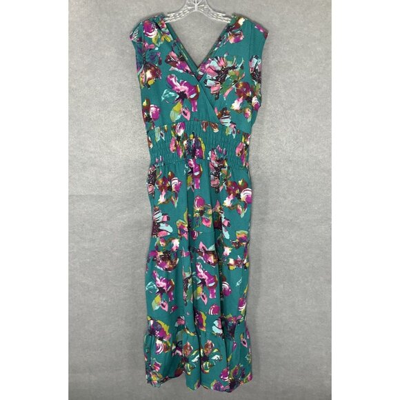 Cato Dress Women LP Floral Bloom Smocked V-Neck Sleeveless Feminine Boho Spring‎ - Picture 1 of 14